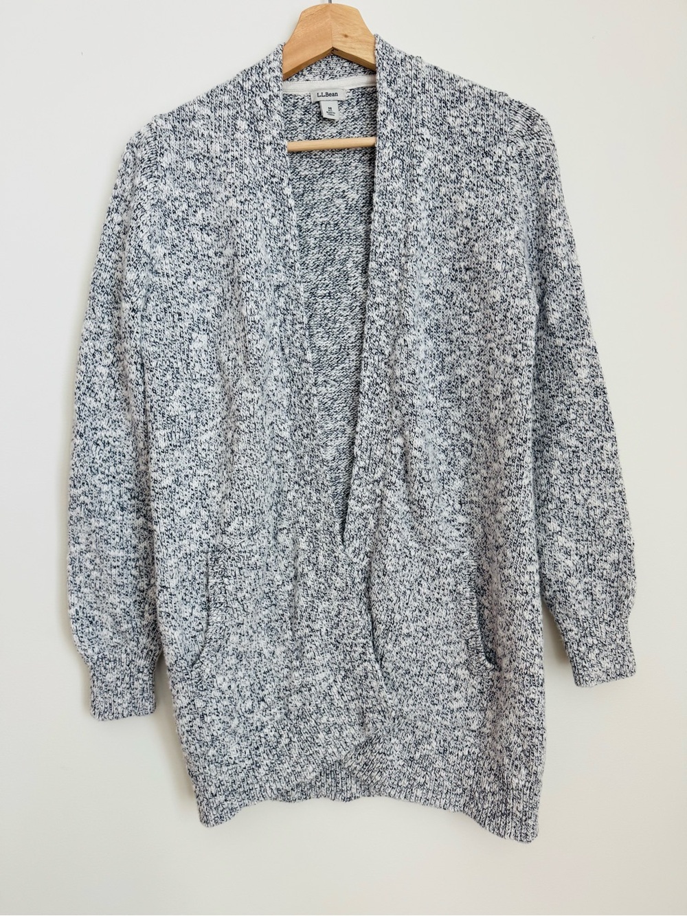 L.L. Bean Gray Marled Open Cardigan